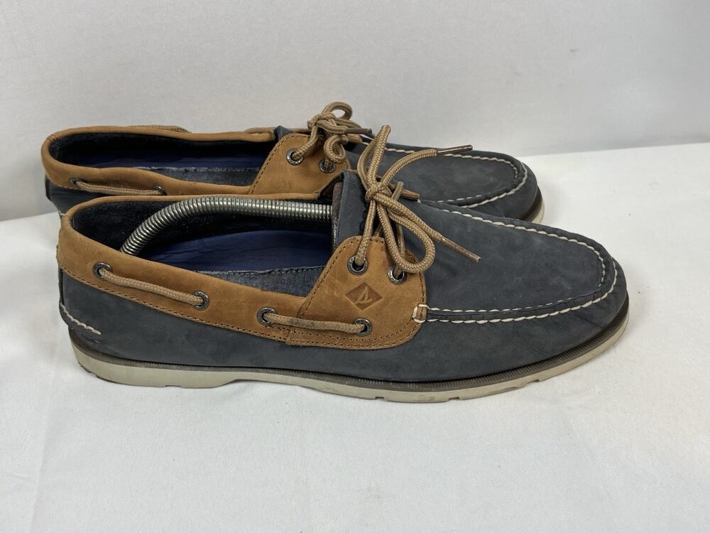 Sperry Top-Sider Boat Shoes Sneakers Mens Size 11 Blue Brown Leather Lace Up